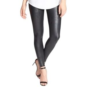 NANETTE LEPORE Black Jegging sz M Coated Stretch Fabric Leather Look Pants NWOT